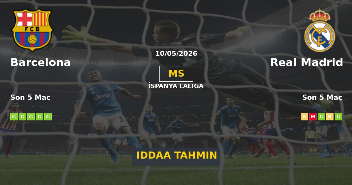Barcelona Real Madrid İddaa Maç Tahmini 10 Mayıs 2026