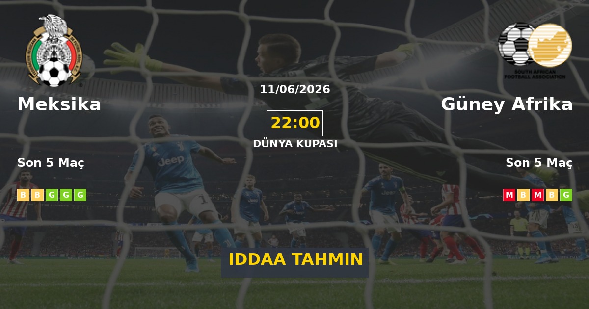 Meksika Güney Afrika İddaa Maç Tahmini 11 Haziran 2026