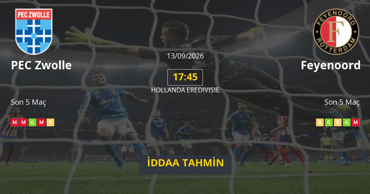PEC Zwolle Feyenoord İddaa Maç Tahmini 13 Eylül 2026