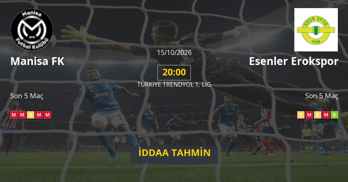 Manisa FK Esenler Erokspor İddaa Maç Tahmini 15 Ekim 2026