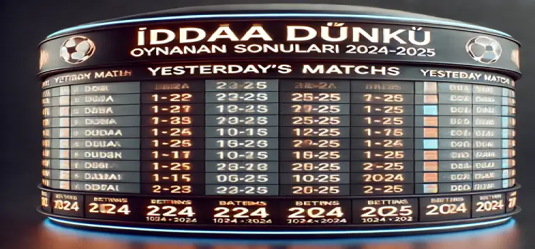 İddaa Dünkü Oynanan Maç Sonuçları 2024-2025