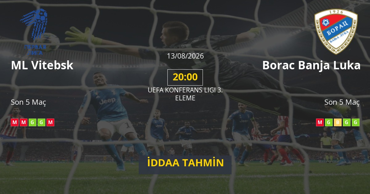 ML Vitebsk Borac Banja Luka İddaa Maç Tahmini 13 Ağustos 2026
