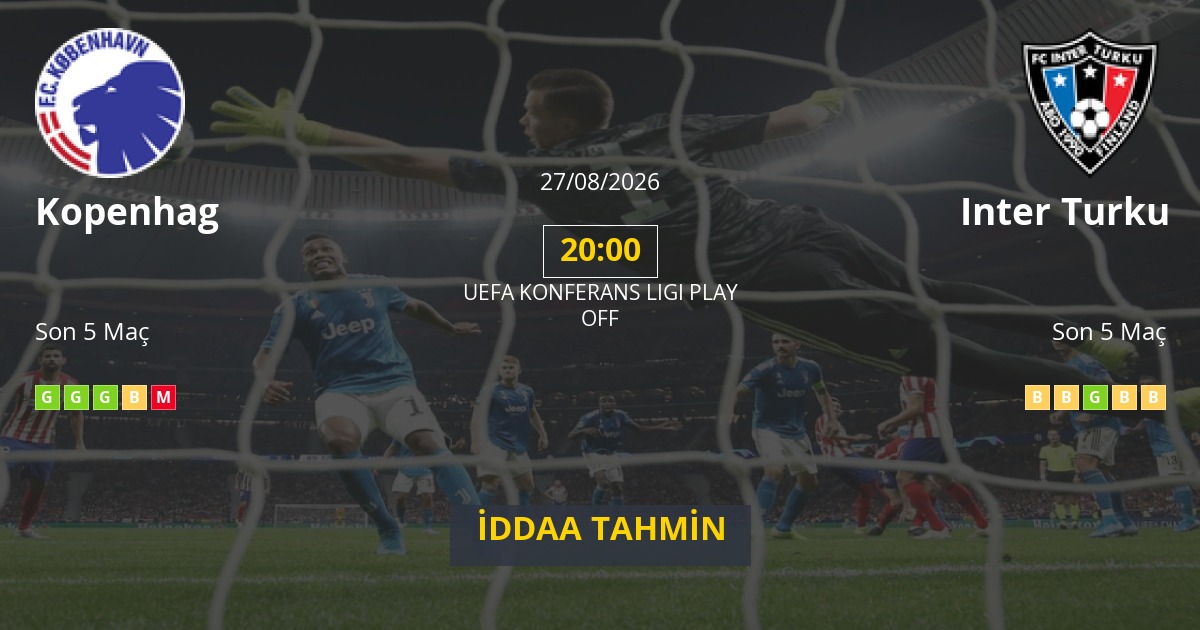 Kopenhag Inter Turku İddaa Maç Tahmini 27 Ağustos 2026