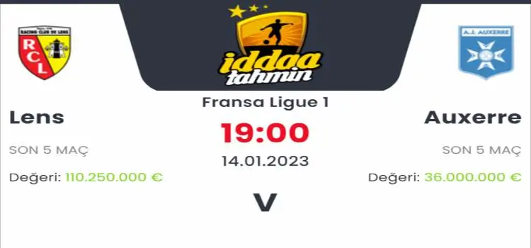 Lens Auxerre İddaa Maç Tahmini 14 Ocak 2023