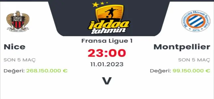Nice Montpellier İddaa Maç Tahmini 11 Ocak 2023