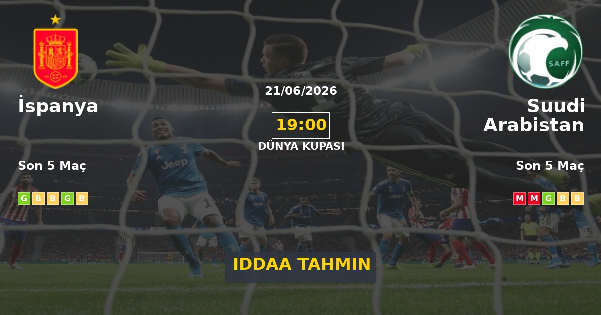 İspanya Suudi Arabistan İddaa Maç Tahmini 21 Haziran 2026