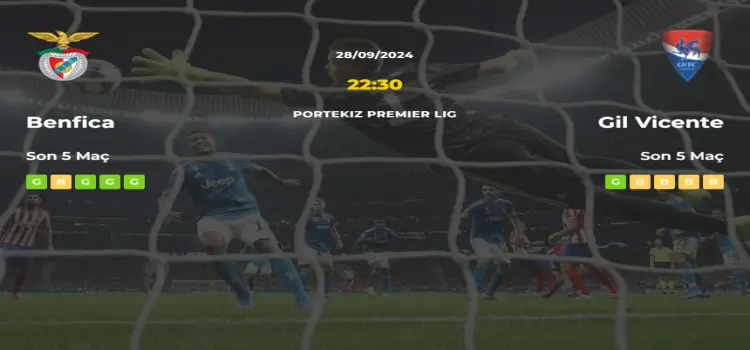 Benfica Gil Vicente İddaa Maç Tahmini 28 Eylül 2024