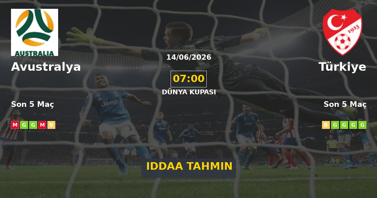 Avustralya Türkiye İddaa Maç Tahmini 14 Haziran 2026