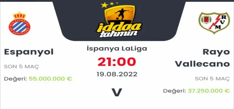 Espanyol Rayo Vallecano İddaa Maç Tahmini 19 Ağustos 2022