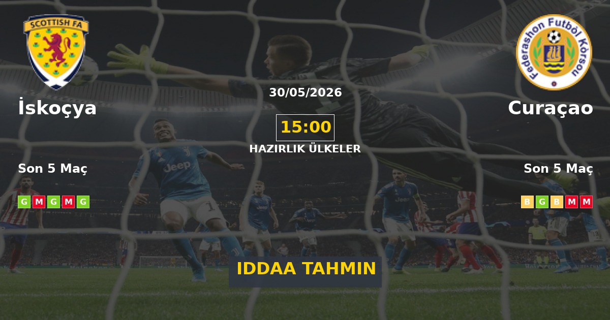 İskoçya Curaçao İddaa Maç Tahmini 30 Mayıs 2026