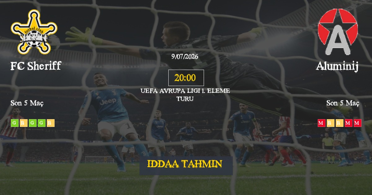FC Sheriff Aluminij İddaa Maç Tahmini 09 Temmuz 2026