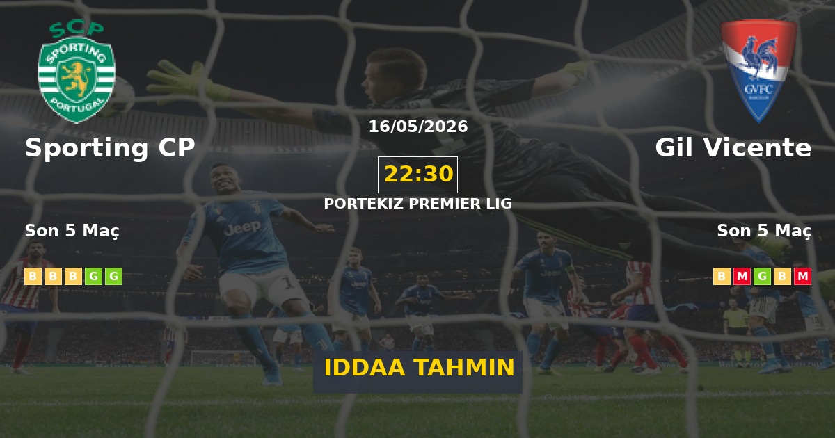 Sporting CP Gil Vicente İddaa Maç Tahmini 16 Mayıs 2026