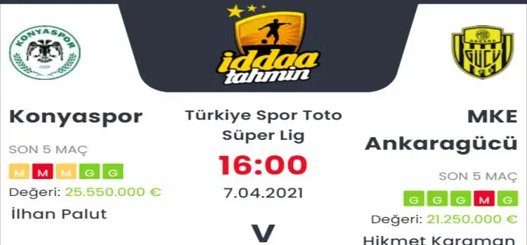 Konyaspor Ankaragücü İddaa Maç Tahmini 7 Nisan 2021