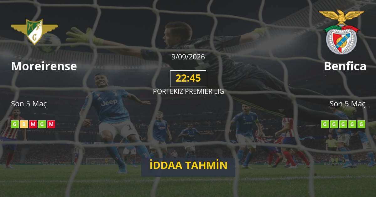 Moreirense Benfica İddaa Maç Tahmini 09 Eylül 2026
