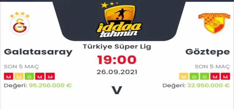 Galatasaray Göztepe İddaa Maç Tahmini 26 Eylül 2021