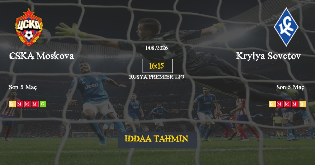 CSKA Moskova Krylya Sovetov İddaa Maç Tahmini 01 Ağustos 2026