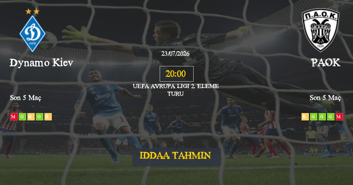 Dynamo Kiev PAOK İddaa Maç Tahmini 23 Temmuz 2026