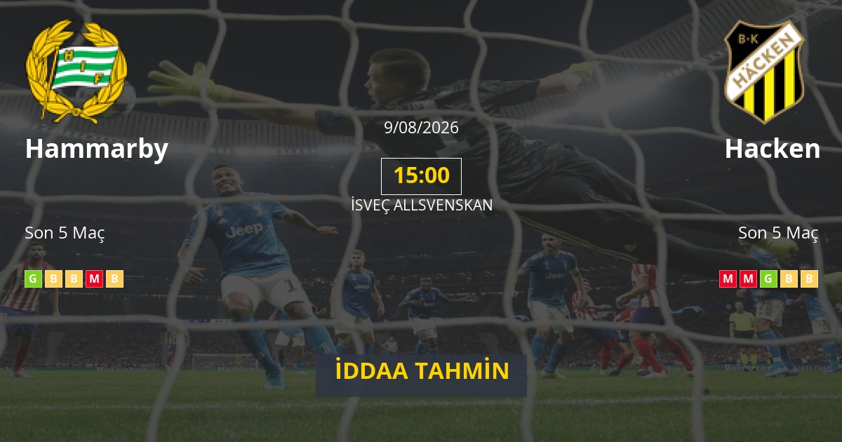 Hammarby Hacken İddaa Maç Tahmini 09 Ağustos 2026