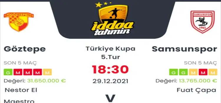 Göztepe Samsunspor İddaa Maç Tahmini 29 Aralık 2021