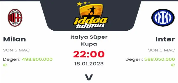 Milan İnter İddaa Maç Tahmini 18 Ocak 2023