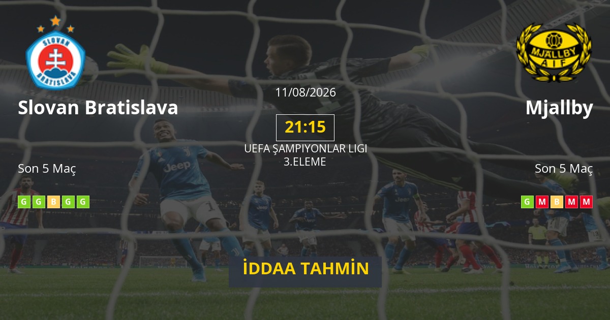 Slovan Bratislava Mjallby İddaa Maç Tahmini 11 Ağustos 2026