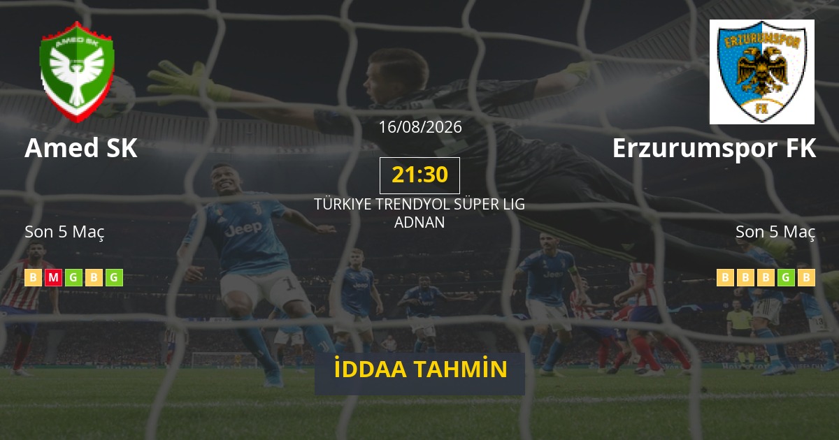 Amed SK Erzurumspor FK İddaa Maç Tahmini 16 Ağustos 2026