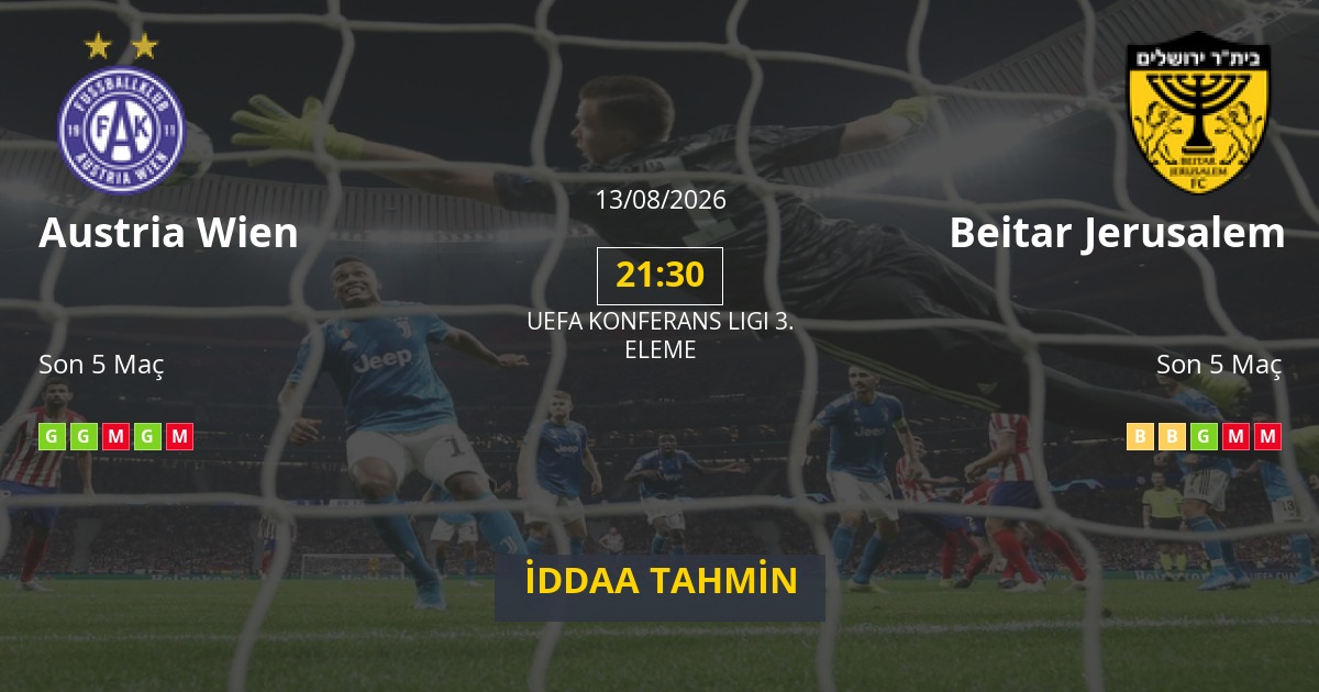 Austria Wien Beitar Jerusalem İddaa Maç Tahmini 13 Ağustos 2026
