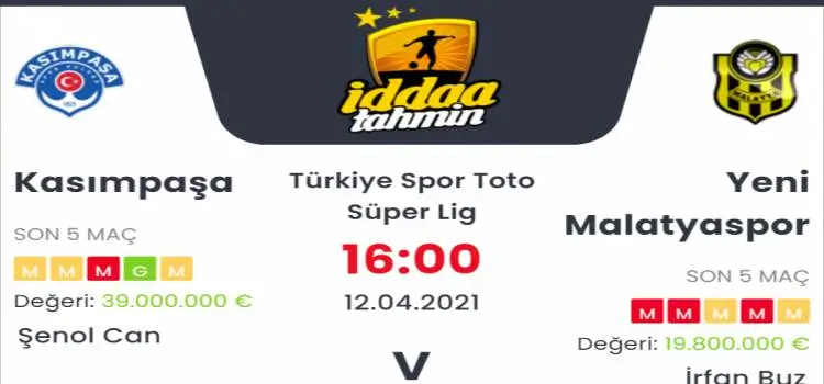 Kasımpaşa Yeni Malatyaspor İddaa Maç Tahmini 12 Nisan 2021