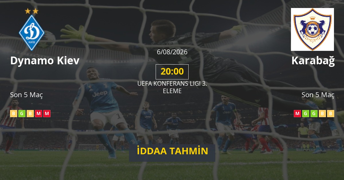 Dynamo Kiev Karabağ İddaa Maç Tahmini 06 Ağustos 2026
