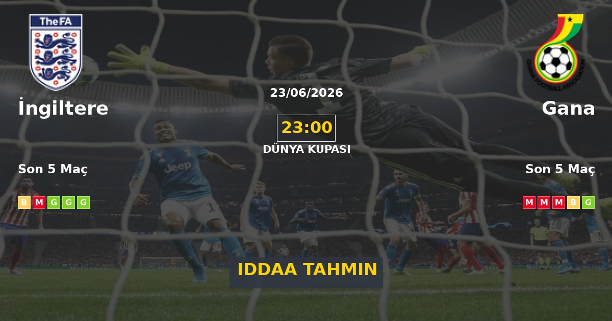 İngiltere Gana İddaa Maç Tahmini 23 Haziran 2026
