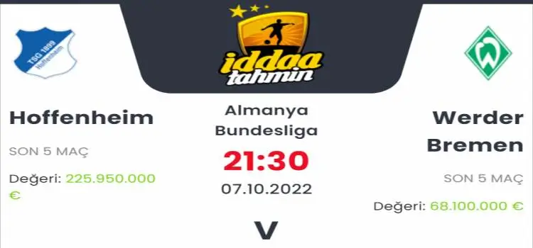 Hoffenheim Werder Bremen İddaa Maç Tahmini 7 Ekim 2022