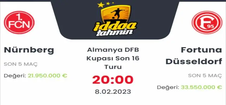 Nürnberg Fortuna Düsseldorf İddaa Maç Tahmini 8 Şubat 2023