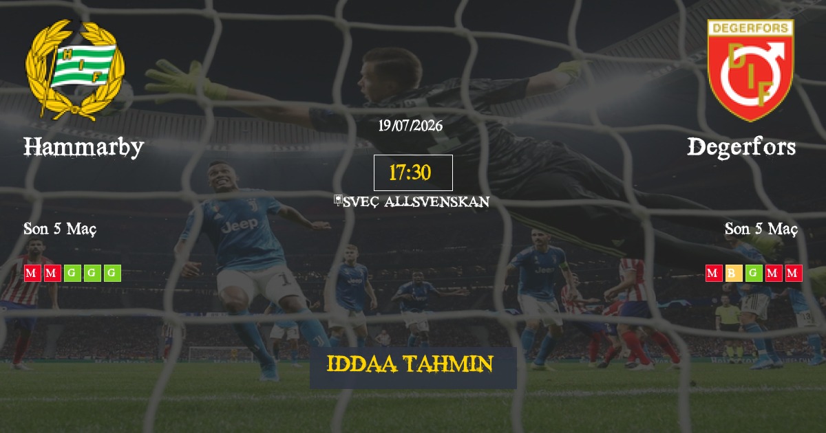 Hammarby Degerfors İddaa Maç Tahmini 19 Temmuz 2026