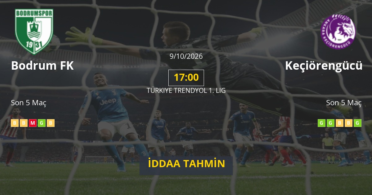 Bodrum FK Keçiörengücü İddaa Maç Tahmini 09 Ekim 2026