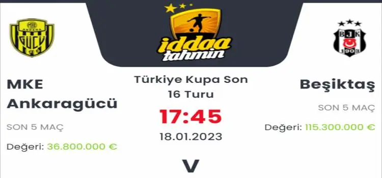 Ankaragücü Beşiktaş İddaa Maç Tahmini 18 Ocak 2023