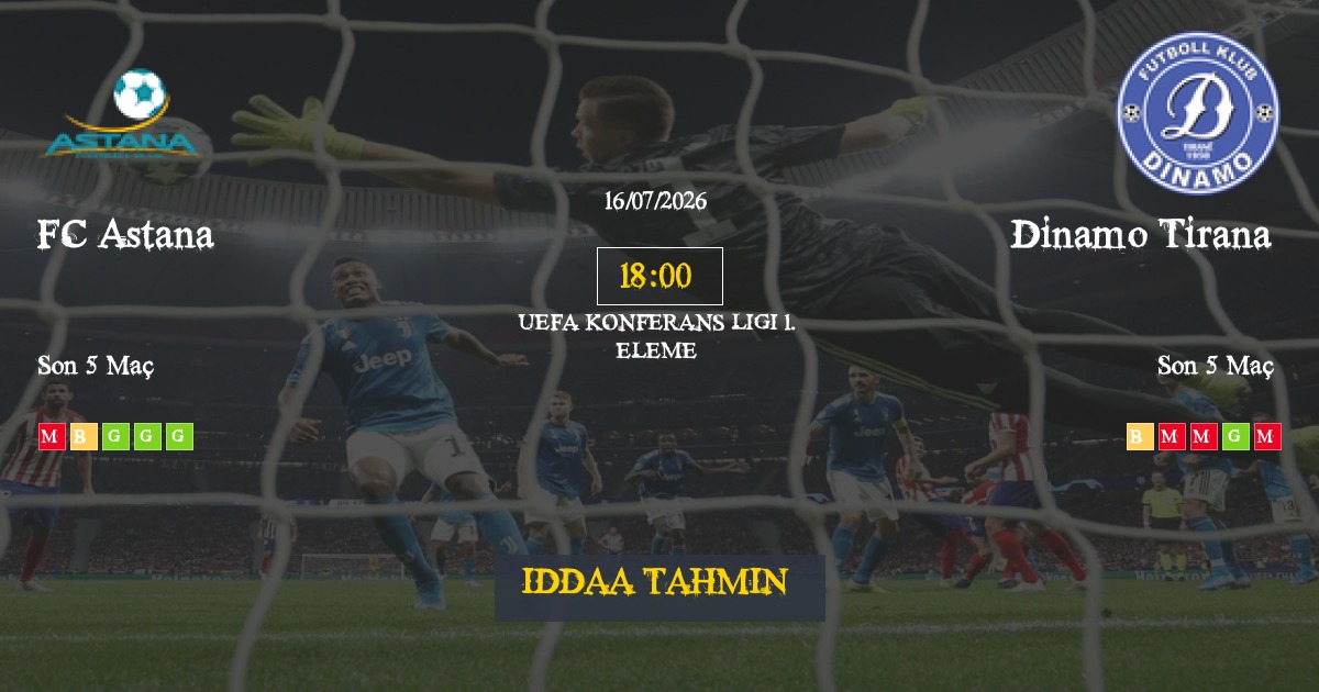 FC Astana Dinamo Tirana İddaa Maç Tahmini 16 Temmuz 2026