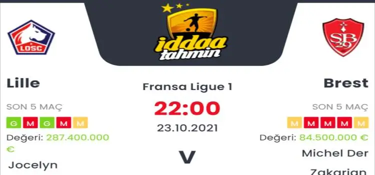 Lille Brest İddaa Maç Tahmini 23 Ekim 2021