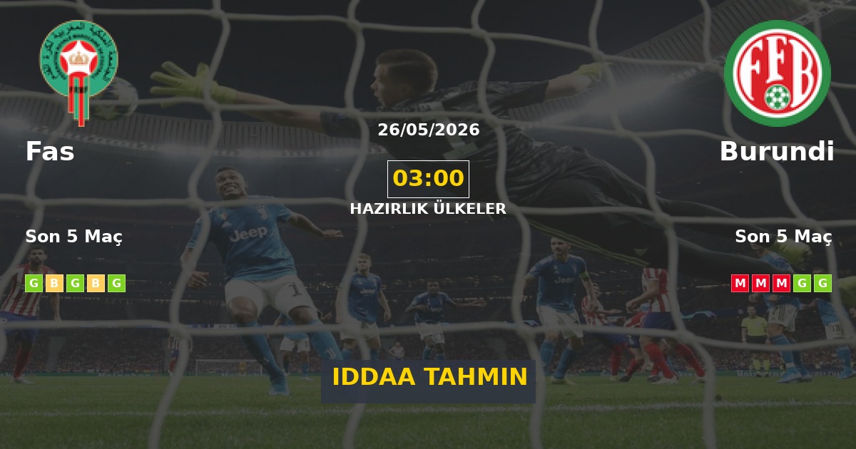 Fas Burundi İddaa Maç Tahmini 26 Mayıs 2026
