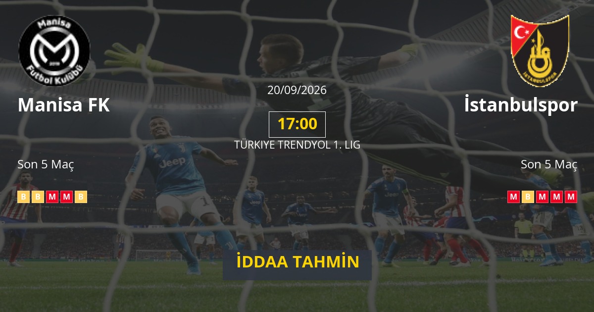 Manisa FK İstanbulspor İddaa Maç Tahmini 20 Eylül 2026