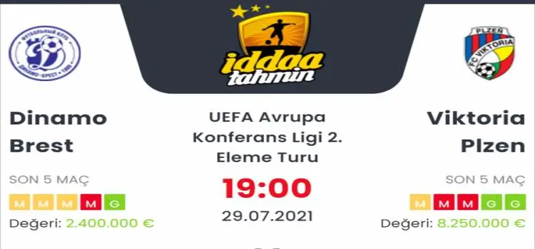 Dinamo Brest Viktoria Plzen İddaa Maç Tahmini 29 Temmuz 2021