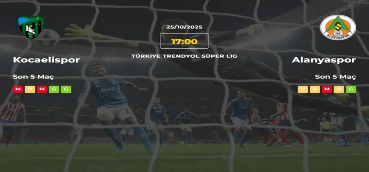 Kocaelispor Alanyaspor İddaa Maç Tahmini 25 Ekim 2025