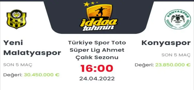 Yeni Malatyaspor Konyaspor İddaa Maç Tahmini 24 Nisan 2022