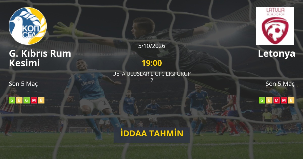 G. Kıbrıs Rum Kesimi Letonya İddaa Maç Tahmini 05 Ekim 2026