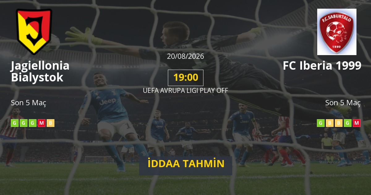 Jagiellonia Bialystok FC Iberia 1999 İddaa Maç Tahmini 20 Ağustos 2026