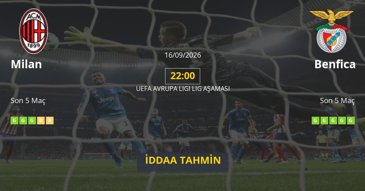 Milan Benfica İddaa Maç Tahmini 16 Eylül 2026