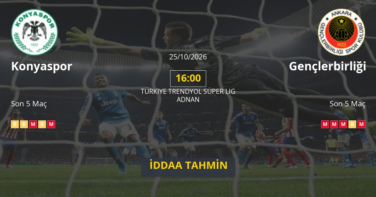 Konyaspor Gençlerbirliği İddaa Maç Tahmini 25 Ekim 2026