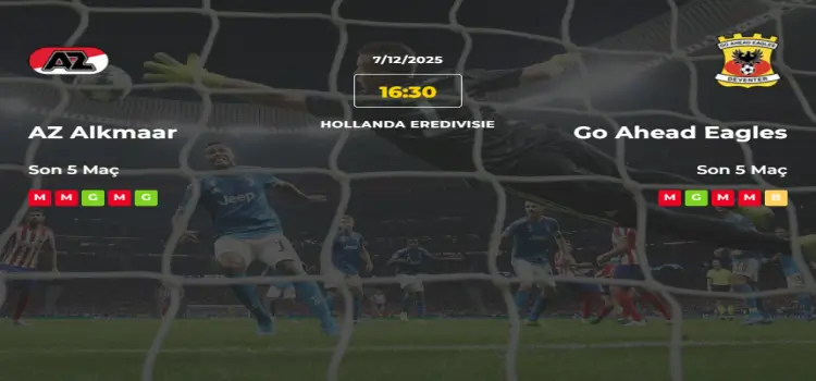 AZ Alkmaar Go Ahead Eagles İddaa Maç Tahmini 7 Aralık 2025