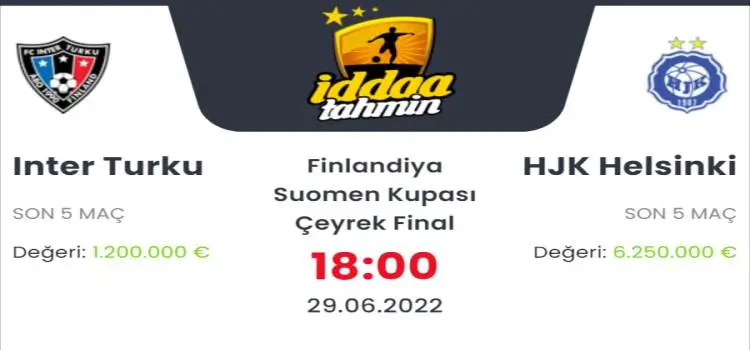 Inter Turku HJK Helsinki İddaa Maç Tahmini 29 Haziran 2022
