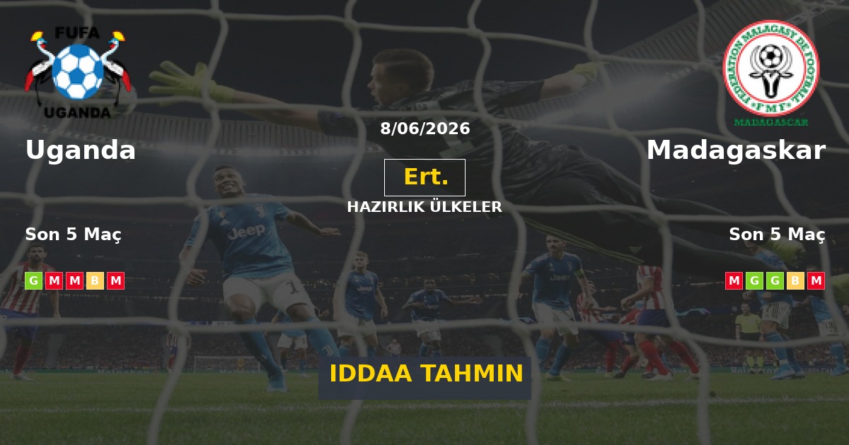 Uganda Madagaskar İddaa Maç Tahmini 08 Haziran 2026