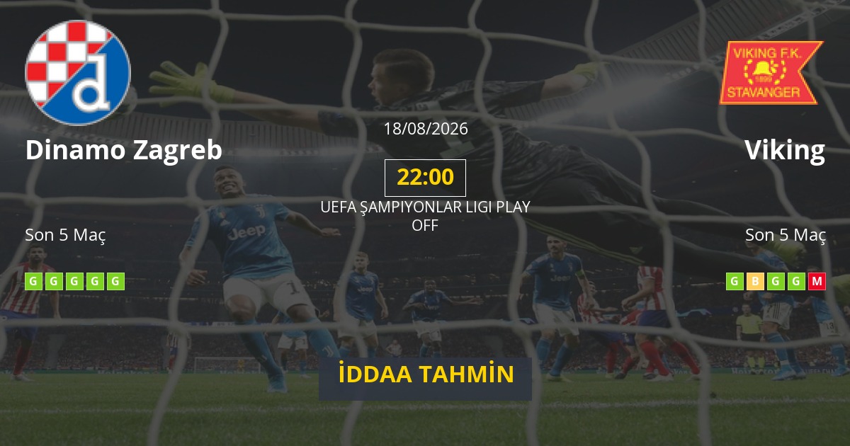 Dinamo Zagreb Viking İddaa Maç Tahmini 18 Ağustos 2026